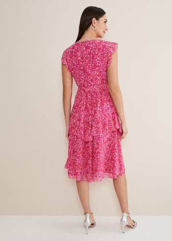 Phase Eight Breesha Floral Midaxi Dress Pink/Multicolor Canada | ZGOFHR-139